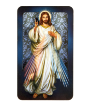 Divine Mercy Jesus 3&quot;  x 5&quot;  Standing Wooden Multi-Dimensional Plaque Catholic - £8.11 GBP
