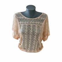 NWT Women&#39;s Free People Peach Flowy Lace Top Size Large - £31.65 GBP