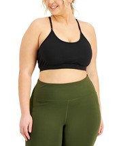 MSRP $25 Id Ideology Plus Size Low Impact Sports Bra Black Size 1X - $14.25