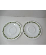 Corelle Crazy Daisy Spring Blossom green flowers on white 2 saucers for ... - £4.65 GBP