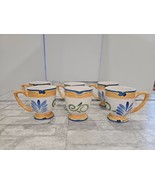 Target Home Set of 6 Stoneware Mugs Blue Yellow Green French - $54.86 CAD