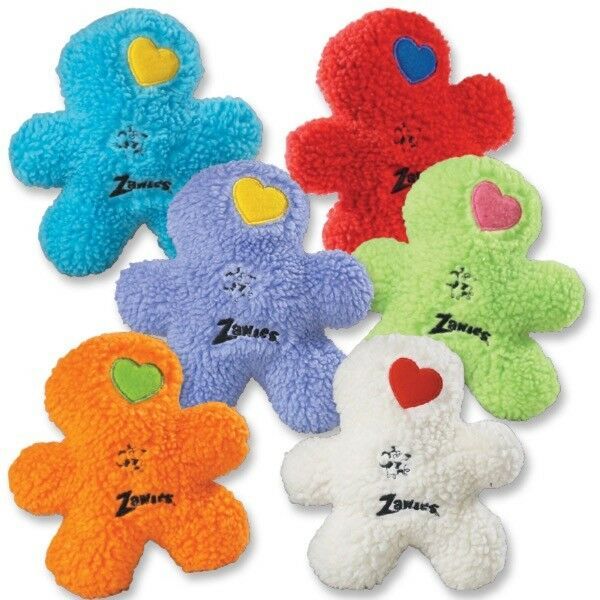 Dog Toys Soft Berber Boys Plush Squeaker Embroidered Heart 8 1/2" Choose Color