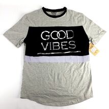 Brook Laundry "Good Vibes" Raised Letters Gray Black And Silver T-Shirt ... - $19.78