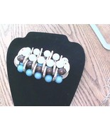 TURQUOISE BROWN WHITECOLOR 3 ROW STRETCH BEADED BRACELET - $263.50 MXN
