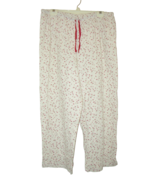 Chaps Womens XL Pajama Pants 100% Cotton Ivory Green Red Rose Floral - $15.84