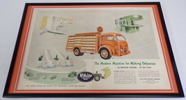 1951 White Super Power 3000 Truck Framed 12x18 ORIGINAL Advertising Display - $69.29