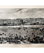 1885 Jerusalem From Mount Of Olives Wood Engraving Victorian Sunday Scho... - $649.86 MXN