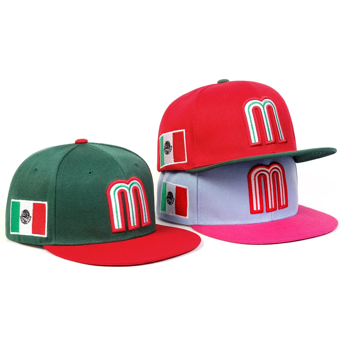 New Baseball Cap Mexico Flag Embroidery Sports Hip Hop Hat 3 Colors - £21.86 GBP