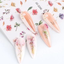 12pcs Design Shiny Flower Nail Sticker 3D Pink Spring Blossom Art Decals... - £16.99 GBP