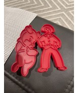 Vintage TUPPERWARE Red Plastic Cookie Cutters Lot - Pig + Man - $8.22 CAD