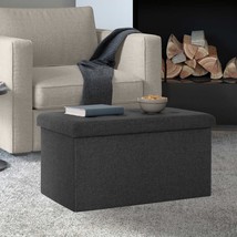 Storage Ottoman Bench Trunk End Of Bed Furniture With Storage Seat Modern Gray ~ - $49.99