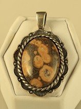 Vintage Sterling Silver Signed Carolyn Pollack Oval Bumble Bee Jasper Pendant - £51.87 GBP