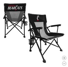 Cincinnati Bearcats Hard Arm Chair Black White NCAA Tailgating Camping - $98.99