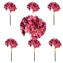 Set of 6 Fuchsia Hydrangeas - 14 Inches Tall, Perfect for Your Home Decor - £38.10 GBP