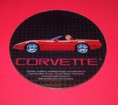 Corvette Red Convertible Car Round Coaster Midway Manufacturing 1990s - $10.52