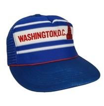 Vintage Washington D.C. Trucker Hat Cap Snapback Mesh Super Stripe Style Blue - £11.91 GBP