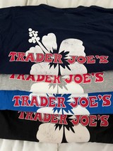 Lot Of 4 Trader Joe’s Hibiscus Flower Short Sleeve Crew Member T-Shirts ... - $39.00