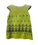 VTG Handmade Green Toddler Dress – Corduroy Sleeveless Folk Art Sewn Design - $33.25