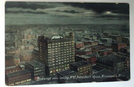 Bird&#39;s Eye View Looking NW from Courthouse Minneapolis Minnesota Night PC - $7.00