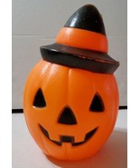 Vintage 1981 Halloween Pumpkin Blow Mold Carolina Enterprise 9&#39;&#39; Light A... - £44.20 GBP