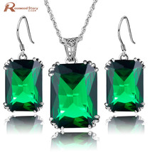 New Fashion Green Rhinestone Wedding Jewelry Sets For Brides Prom Party Costume  - £74.75 GBP