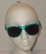 Crystal Light Promo Sunglasses Teal Transparent Frame Black Lens Retro S... - $24.70