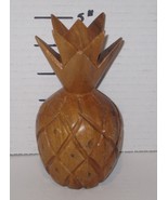 Vintage Hand Carved Monkey Pod Wood Pineapple Appetizer Toothpick Holder 5” - $458.53 MXN