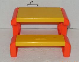 Vintage Little Tikes Dollhouse Picnic Table Orange Yellow Replacement - $29.65
