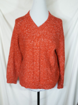 St John&#39;s Bay Petite Reddish Orange Knit Pullover V-Neck Sweater Women&#39;s... - £9.82 GBP