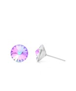 8mm Iridescent Swarovski Crystal Stud Earrings, Color Changing Round Stu... - $19.00