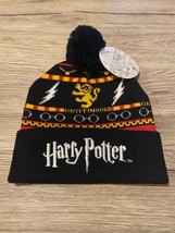 Harry Potter Gryffindor Logo Knit Cuff Pom Beanie Hat Cap Adult OSFM - $20.78
