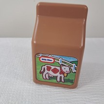 Vintage Little Tikes Chocolate Milk Brown Carton Pretend Play Kitchen Fo... - $12.00