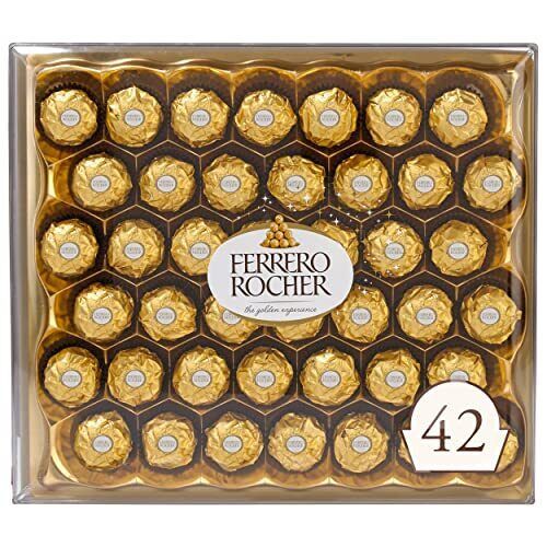 Ferrero Rocher Fine Hazelnut Milk Chocolate, 42 Count, Candy Gift Box, 18.5 oz - $36.11