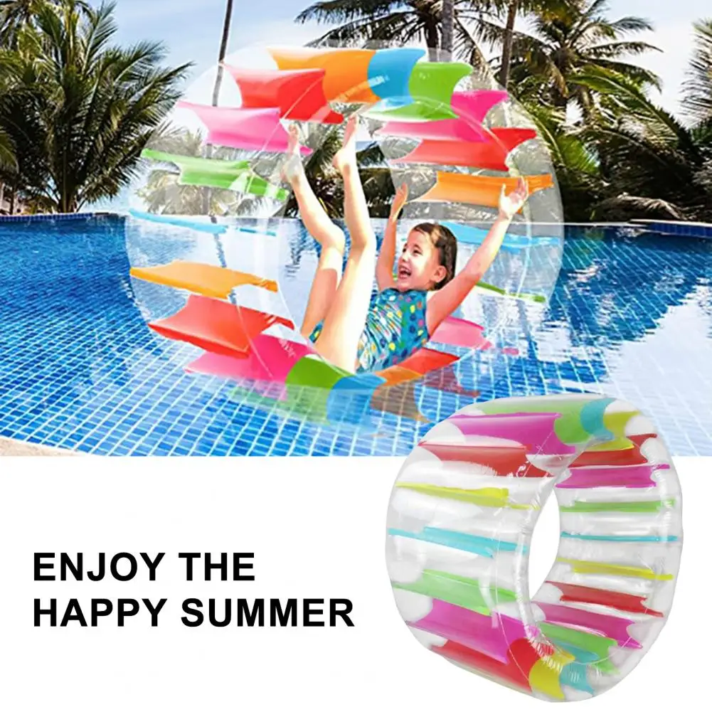 Colorful Inflatable Water Wheel Pool Float Waterproof PVC Giant Roller Float - £36.55 GBP