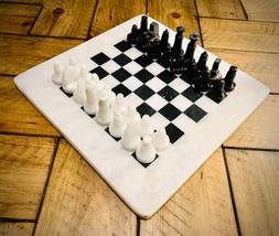 Vintage Marble Chess Set 8&quot; - £199.21 GBP