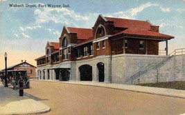 Wabash Railroad Depot Fort Wayne Indiana 1916 postcard - £5.90 GBP