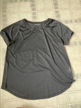 Athleta Vapor Tee Shirt Solid Black Size Medium Short Sleeve pleated back - £19.30 GBP