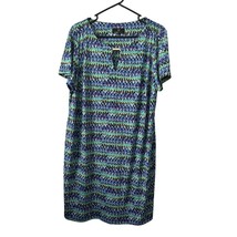 Ronni Nicole Dress Size 20W 2X Shift Polyester Spandex Multicolor Blue P... - $16.19