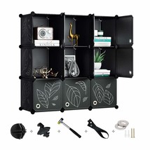 Cube Storage Organizer, 9-Cube Closet Organizer With Doors, Diy Plastic Storage  - £52.74 GBP