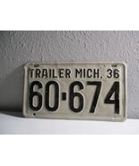 1936 Michigan Trailer License Plate metal - $21.77