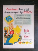 Vintage 1951 Kraft Cheese Slices Full Page Original Ad 622 - $6.92