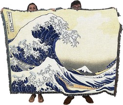 Great Wave of Kanagawa Blanket by Katsushika Hokusai - Fine Art Gift, 72x54 - £62.34 GBP