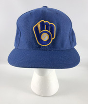 Milwaukee Brewers New Era Pro Model Baseball Hat Blue Vintage - Size 7 1/2 - $39.59