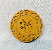 Vintage BPOE Benevolent and Protective Order of Elks 1950 Yellow Poker Chip - $5.93