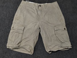 Levi Cargo Shorts Men 31 Beige Khaki White Tab 10 &quot; Inseam Casual Flap P... - $23.10