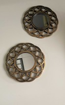 Scratch &amp; Dent Set of 2 Elegant Antique Bronze Finish Ornate Frame Wall Mirrors - £16.16 GBP