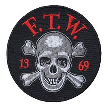 F.T.W. Skull Bones 13-69 Sons of Outlaw Embroidered Iron ON Patch - £5.58 GBP