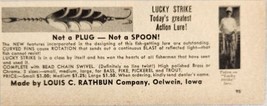 1949 Print Ad Lucky Strike Action Fishing Lures Louis Rathbun Oelwein,Iowa - £7.24 GBP