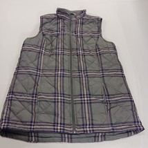 d & Co. Denim + Company RN#81890 Women's Gray Plaid Full Zip Vest Size Small  image 15
