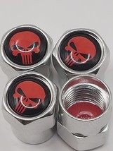 Set of 4 Chrome Punisher Tire Valve Stem Caps For Car, Standard Fitting #95 - $6.75